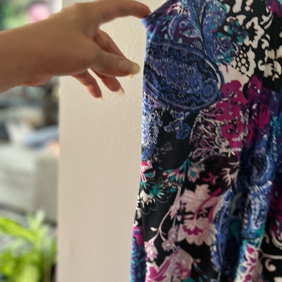 Beautiful Blue-Multi-Colored Shin-Length Midi Dress w/ Beads - Picture 6 of 7